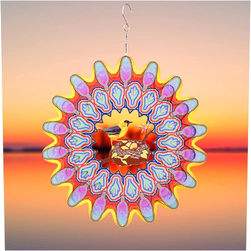 Gustamucho Garden Wind Spinner，Hanging Wind Spinner，Yard Art Decorations，Wind Catchers Spinners，Sun Catcher，Kinetic Sculpture，Garden Hanging Decoration ，12 inches