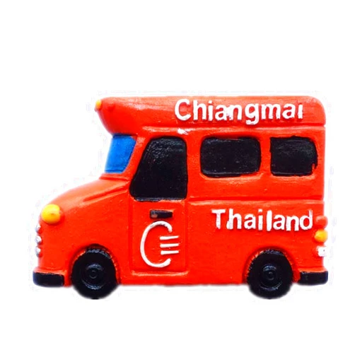 Thailand Magnet-Eddiewei Chiangmai Thailand World Fridge Magnet 12D Resin Collection Travel Souvenir Tourist Gift Home and Kitchen Decoration Refrigerator Magnetic Sticker