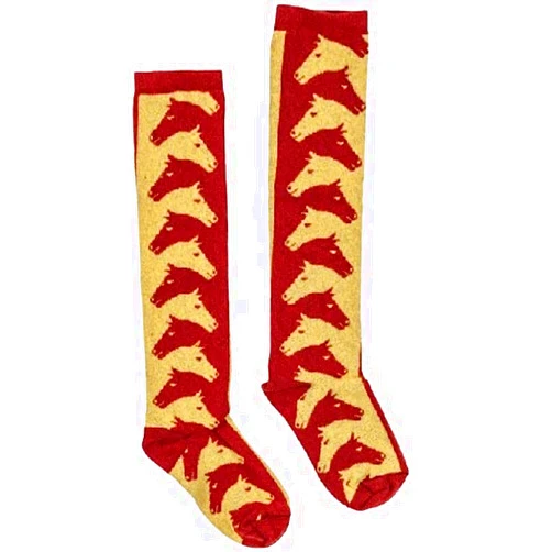Forza Cavallo Premium Quality High Knee Horse Pattern Women's And Youth Equestrian Socks | One Size