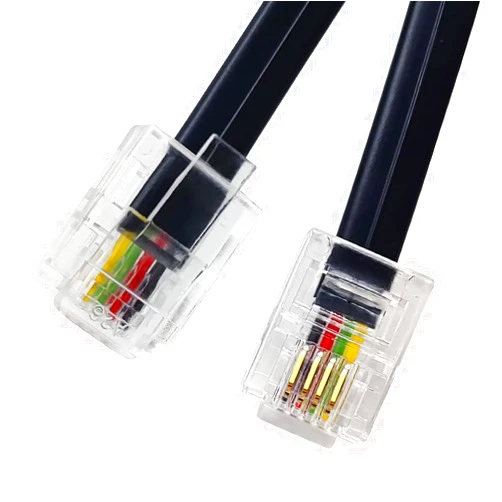 XANHAM Phone Cable 6 Feet Telephone Line Cord with RJ11 6P4C Connectors for Landline Phone, Fax Machine and Modem, for Both in-Wall and Out-Wall Using, Black, AV04603
