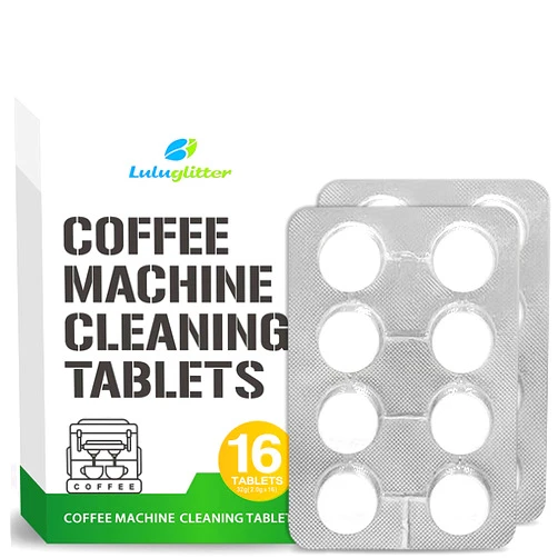 Luluglitter Espresso Machine Cleaning Tablets Coffee Machine Cleaner Compatible with Breville Barista Express, Gaggia, Delonghi, Jura, Philips 16 tabs Convenient removes coffee oils
