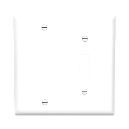 ENERLITES Combination Toggle Switch/Blank Device Wall Plate, Standard Size, 2-Gang 4.5