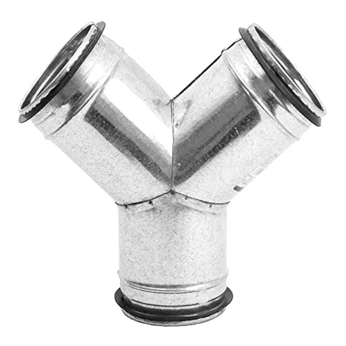 Repa Market 4'' Inch Duct Splitter for Exhaust Fan Dryer Vent Hose 3 Way Duct Hose Connector, Y Shape, Y Joint Metal (4'' Inch, Y Shape with Rubber Gasket)