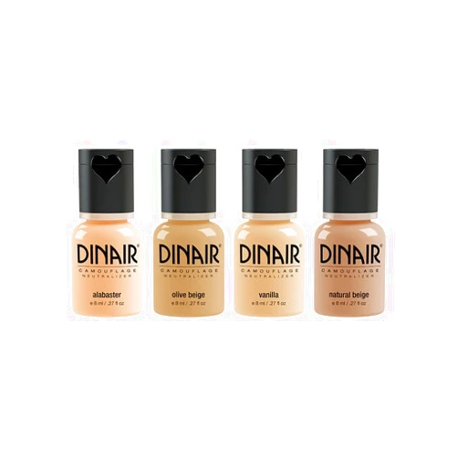 Dinair Airbrush Makeup Foundation | 4pc Camouflage Neutralizer Set | Fair Shades | Covers Scars, Acne, Tattoos, Under Eye Circles, Sun Spots, Vitiligo