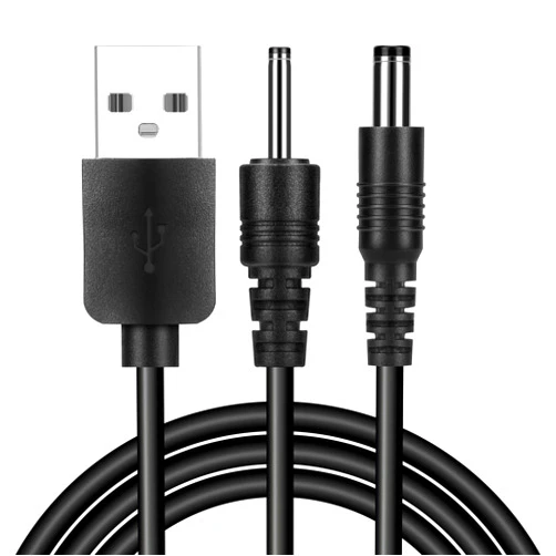 Cabor USB Charger Cable for PetSpy, IPETS, Petrainer, TrainPro, PETTECH Electronic Training Collar & Dog Shock Collar, Charging Cord with 2 DC Barrel Connectors
