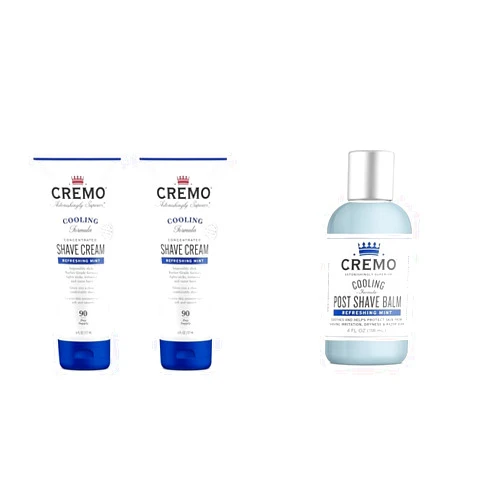 Cremo Barber Grade Cooling Shave Cream & Cooling Formula Post Shave Balm, Soothes, Cools And Protects Skin From Shaving Irritation, Dryness and Razor Burn, 4 Oz