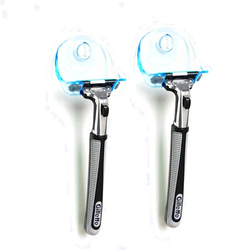 The Little Green Change 2Pcs Suction Cup Razor Holder for Shower Wall - Razor Hooks for Shower Wall - Bathroom Shaver Holder for Shower Hooks for Wall Men Razor Shower Holder - Women Shower Razor Holder Suction Cup