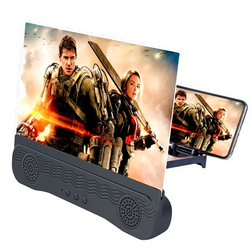CHANGAIDA 12 Inch Phone Screen Maginifier with Bluetooth Speaker Foldable Phone Holder Suit for All Smartphones