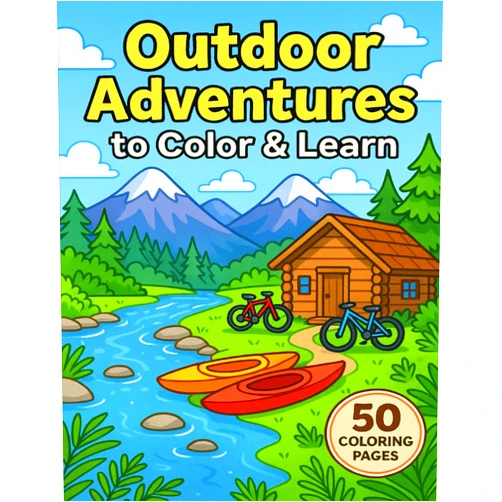 The Wild Trade Outdoor Adventures to Color & Learn: Nature-Themed Coloring Book for Kids Ages 4–8 | 50 Fun Pages to Explore the Outdoors and Learn Through Play