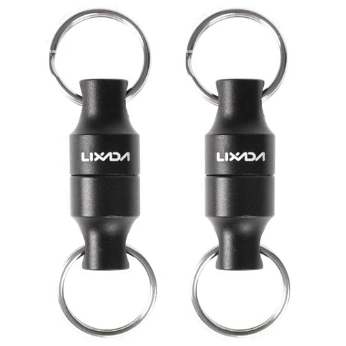 Lixada Magnetic Net Release Holder Fishing Zinger Retractors Fly Fishing Net Keeper Magnet Clip Landing Net Connector with Coil Carabiner Clip Magnetic Net Release