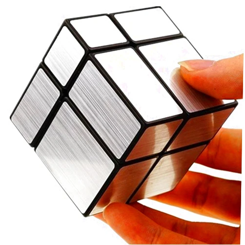 Cuberspeed 2x2 Mirror Black Body with Silver Magic Cube Mirror Silver Blocks 2x2x2 Speed Cube