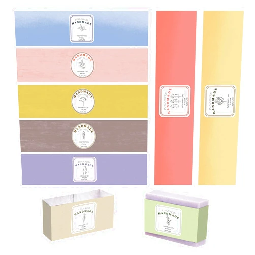 PH PandaHall 90pcs Wrap Paper Tape, 9 Style Leaf Soap Wrapper Vintage Band Label Crafts Wrapper Sleeves Covers Vertical Tags for Handmade Soap Lotion Bars Bath Gift Wrapping, 8.5x1.9 inch
