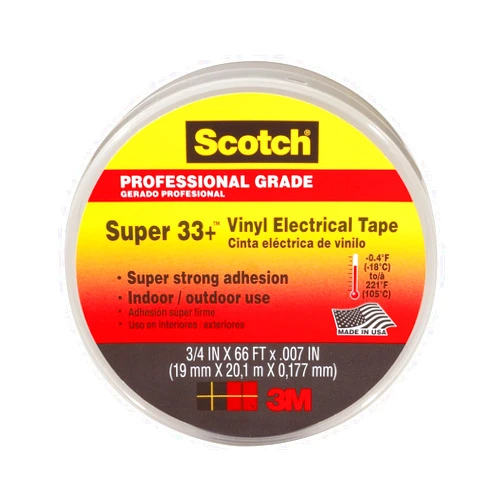 3M Scotch Super 33+ Vinyl Electrical Tape, .75-Inch by 66-Feet, 4-PACK