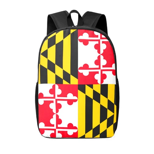 YQxwJL Flag Of Maryland Print Laptop Backpack,Travel Daypack,Business Work Bag For Men And Women,College Backpacks