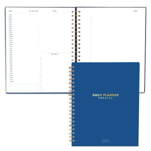Sweetzer & Orange S&O Undated Daily Planner for Organization - Spiral Planner with Hourly Schedule - Daily To Do List - Work Organizer Notebook - 200 Pages, 9” x 10.75”