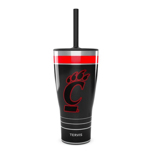 Tervis Traveler Cincinnati Bearcats - Night Game Triple Walled Insulated Tumbler Travel Cup Keeps Drinks Cold & Hot, 30oz Straw Lid, Stainless Steel