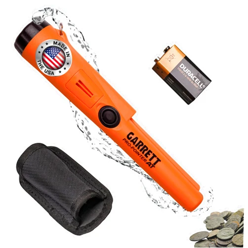 Garrett Metal Detectors Garrett Pro-Pointer at Waterproof Metal Detector - 20ft Submersible, Orange Visibility, High Sensitivity for Nuggets & Small Targets, 3 Levels, Quick Button Adjustment