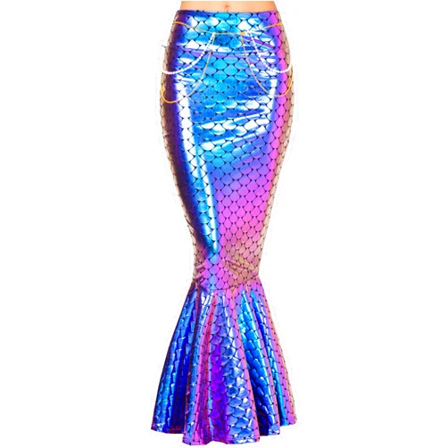 Spooktacular Creations Adult Metallic Hologram Shiny Mermaid Skirt Costume Role Play for Halloween Costumes Party Events