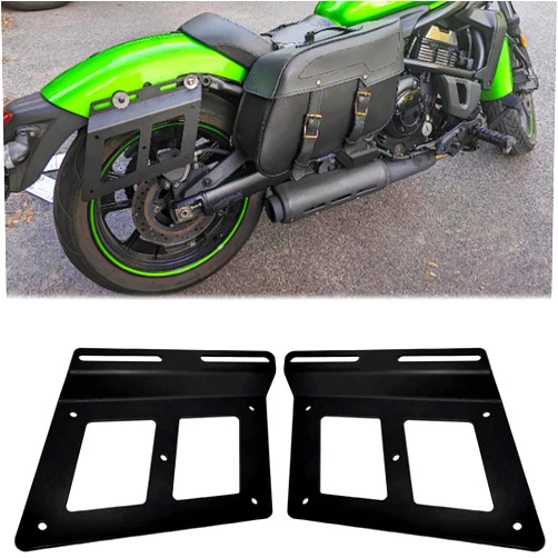 VPZMT Motorcycle Universal Saddle Bags Support Bracket Mounting Holder Compatible with Honda, Harley, Yamaha, Kawasaki, Suzuki Side Bag