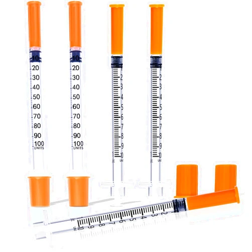 DPEI XUAN 1ML Syringe, Lab Supplies Syringes 29G 1/2 Inch with Cover, Individually Wrapped, Pack of 25