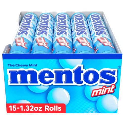 Mentos Mint Chewy Candy 15 Pack 10 Calorie Each Piece