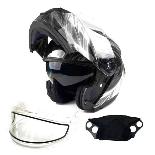 Typhoon Helmets Adult Dual Lens (not Heated) Modular Snowmobile Helmet DOT Full Face Flip-up Typhoon TH158