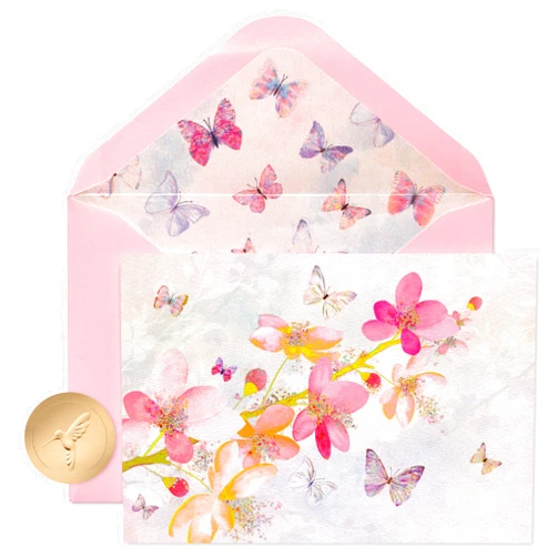 Papyrus Blank Cards with Envelopes, Blossoms (12-Count)