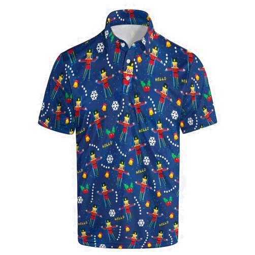 BONLOR Golf Shirts for Men Quick-Dry Moisture Wicking Short Sleeve Print Shirts Funny Golf Polo Shirts Collared Shirt