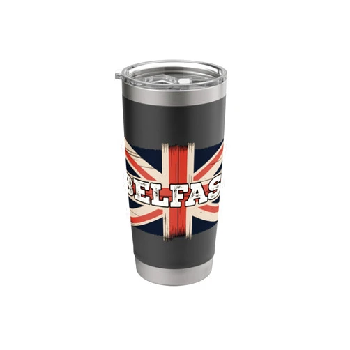 British City UK Flag Travel Gifts Belfast Travel City UK Belfast, England British Flag Stainless Steel Insulated Tumbler