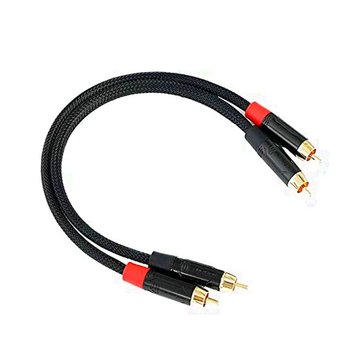 Fanmusic C003 RCA Male to Male ROXTONE RCA 2 Core HiFi Single Channel Audio Cable 25cm