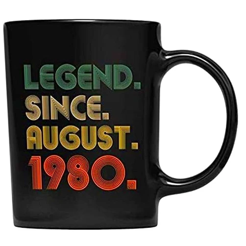 Skye Lunos Legend Since August 1980 Mug 39th Birthday Present 39 Yrs Old 61797, 11 Oz, White
