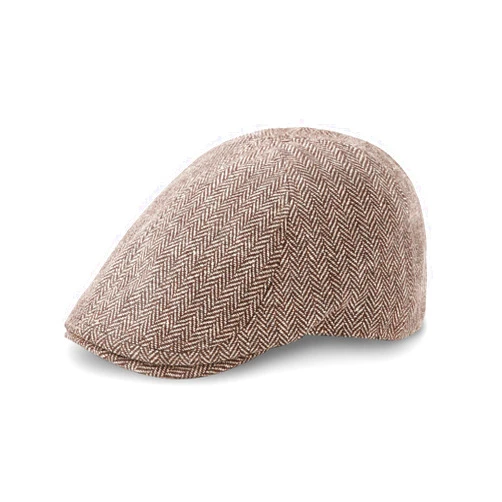 zowya Black Brown Herringbone Newsboy Flat Caps Hats for Men, Fashion Classic Fishing Ivy caps