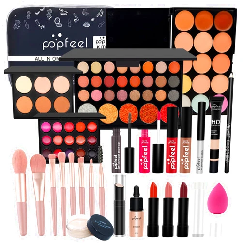 Hywestger All-in-one Makeup Full Gift Set for Women, Include Makeup Brush, Eyeshadow Palette, Lip Gloss Set, Lipstick, Blush, Foundation, Concealer, Mascara, Eyebrow Pencil