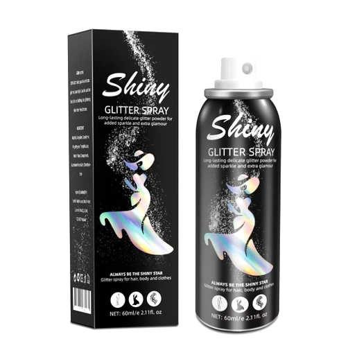 Ragkun Body Glitter, Body Glitter Spray, Glitter Spray for Hair and Body, Long-Lasting and Quick-Drying Silver Glitter Hairspray Suitable for Stage, Festival Rave and Makeup Prom (2.11 Fl Oz)