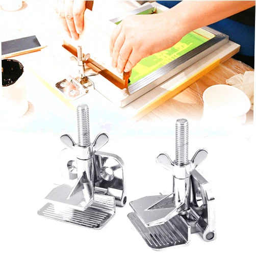 INTBUYING Screen Frame Butterfly Hinge Clamps Screen Printing Clamp Galvanized Alloy 2PCs with Screw DIY Tool