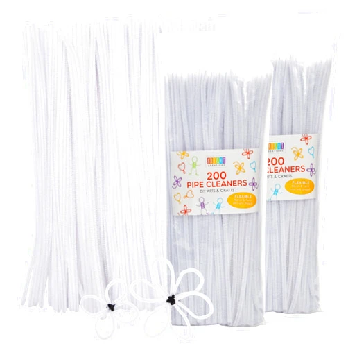 Bright Creations 400 Pieces White Pipe Cleaners Chenille Stems (6 mm x 12 inches Pipe Cleaner) DIY Art Creative Craft Decorations