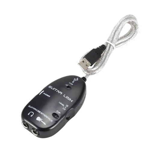 QIUNI Guitar to USB Interface Link Cable Adapter Audio Connector Recorder for PC/Computer