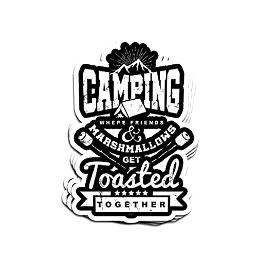 Decals Funny Camping Quotes Camper Gift Funny Camping Sayings - Sticker Graphic - Auto, Wall, Laptop, Cell, Truck Sticker for Windows, Cars, Trucks