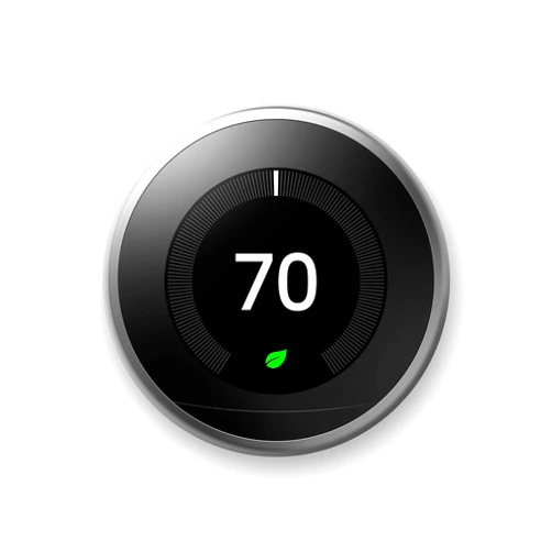 Google Nest Learning Thermostat - Programmable Smart Thermostat for Home - 3rd Generation Nest Thermostat - Works with Alexa - Stainless Steel