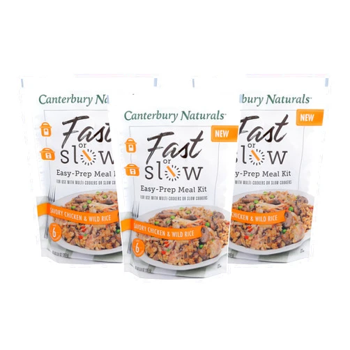 Canterbury Naturals Fast or Slow Easy-Prep Meal Kit, Savory Chicken & Wild Rice, 9.4-Ounce Pouch (Pack of 3)