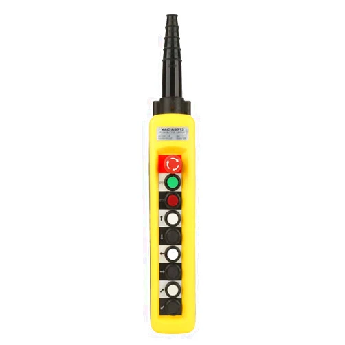 Garosa 6 Ways Hoist Push Button Switch, Crane Pendant Control Station, Lifting Pendant Controller, UP Down Emergency Stop, Single Row, 500V 5A for Hoist Crane Control