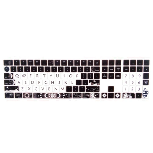 DSINFOYO Cute Silicone Keyboard Cover for Apple iMac Magic Keyboard (Model: A1843, 2017 2018 Release) with Numeric Keypad, Cute Print Keyboard Skin, US Layout, Sun and Moon