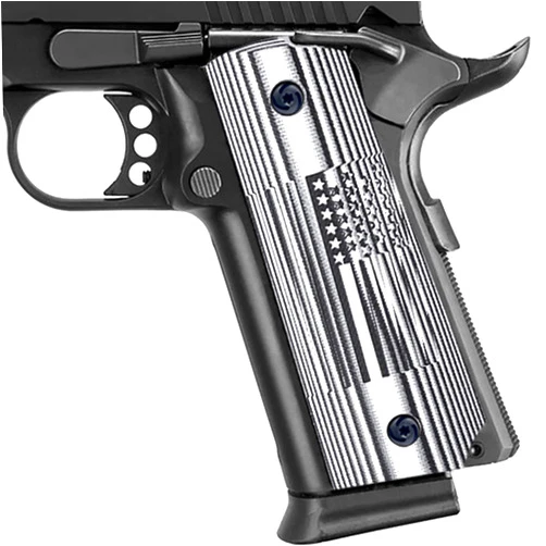 BESTWEST 1911 G10 Grips, Full Size Government/Commander Grip Ambi Safety Cut - USA Flag Texture White