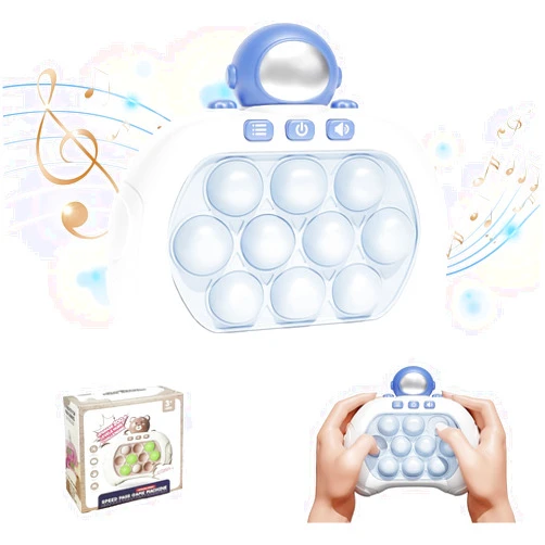 Majabike Handheld Bubble Light-up Games for Kids,Fast Push Pop Game for Adults, Autism Sensory Fidget Toys, 4 Modes with Sounds, Birthday Gifts for Boys Girls Ages 3+ (Blue)