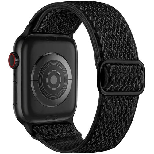 Lerobo Nylon Stretchy Solo Loop Watch Band, Compatible with Apple Watch Series 1-9, SE, Ultra 38/40/41/42/44/45mm, Adjustable Replacement Strap for Women Men