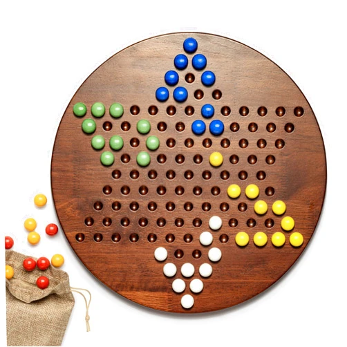 Lingle Chinese Checkers Set, 12.5 inches Sturdy Wooden Chinese Checkers Board with 60 Glass Marbles in 6 Colors, Classic Strategy Family Board Game, 2-6 Players