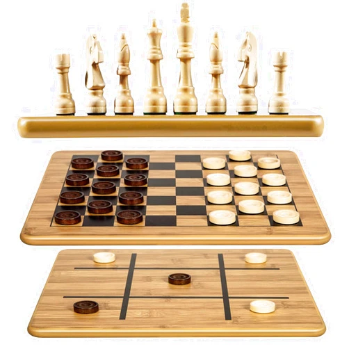 VAMSLOVE Checkers Chess Tic-Tac-Toe Game Set 11.5