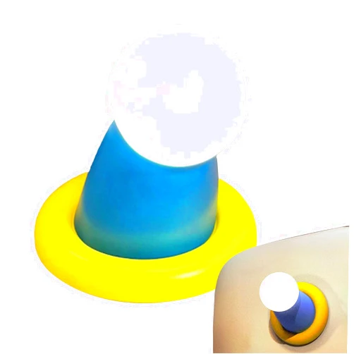 VSFAMLAD Cute Night Light with Blue and Yellow Base, Globe Lamp