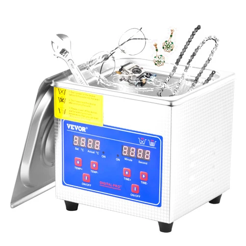 VEVOR Ultrasonic Cleaner 1.3L Professional Ultrasonic Cleaner with Digital Timer 40kHz Excellent Ultrasonic Cleaning Machine 110V for Jewelry Watch Ring Coin Diamond Eyeglasses Small Parts Cleaning