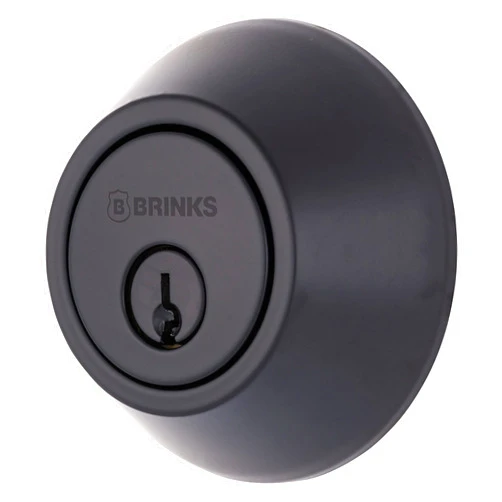BRINKS - Transitional Single Cylinder Deadbolt, Matte Black - Built for Rigorous Residential Protection with ANSI Grade 2 Security (E2401-122)